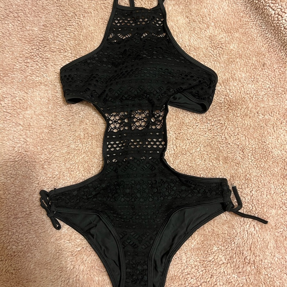 NWOT Black One Piece Bathing Suit